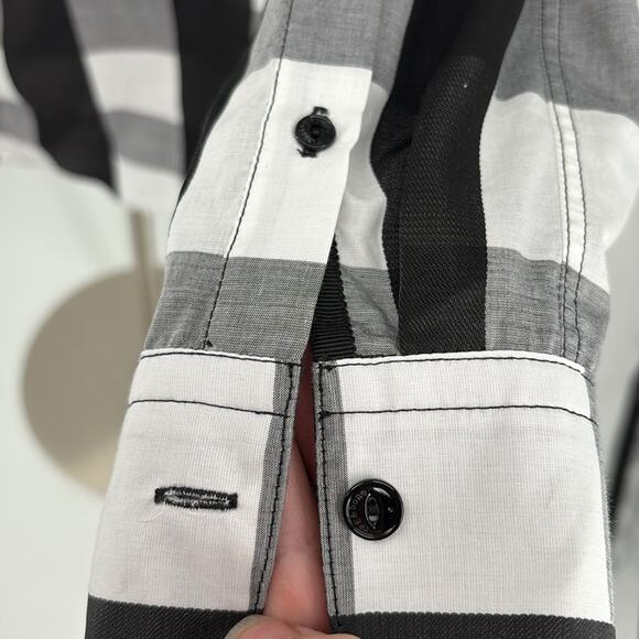 Rag & Bone Women’s Collingwood Black White Plaid Cold Shoulder Twist Front M - Picture 5 of 14